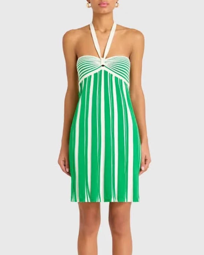 Green And White Stripe Dress - Image 1