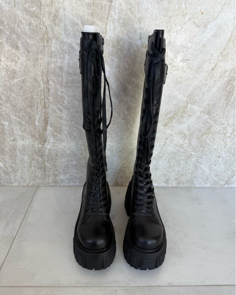 Edgy Platform Combat Boots - Image 1