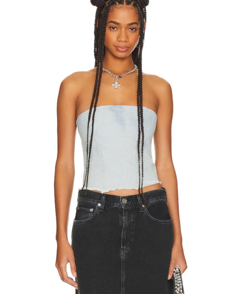 Domonique Strapless Denim Top & Shorts - Image 5