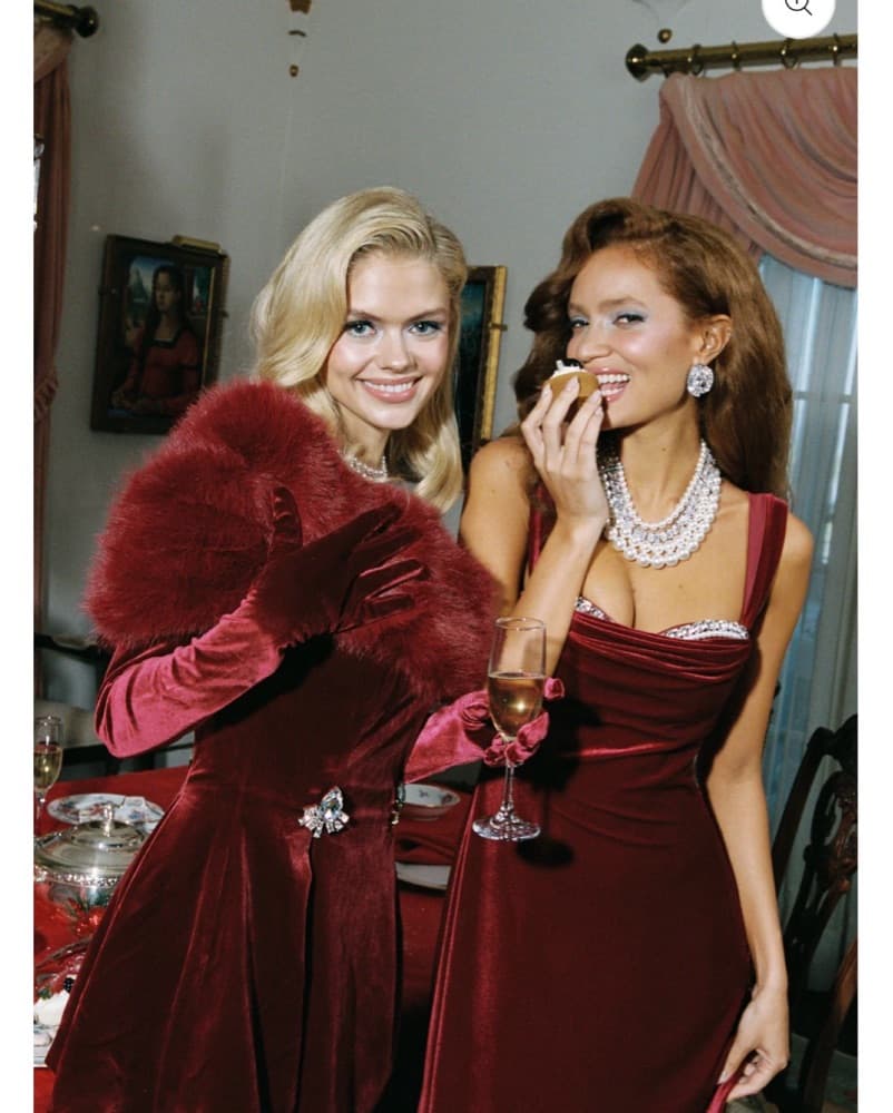 Nana Jacqueline Simone Velvet Dress Red - Image 5
