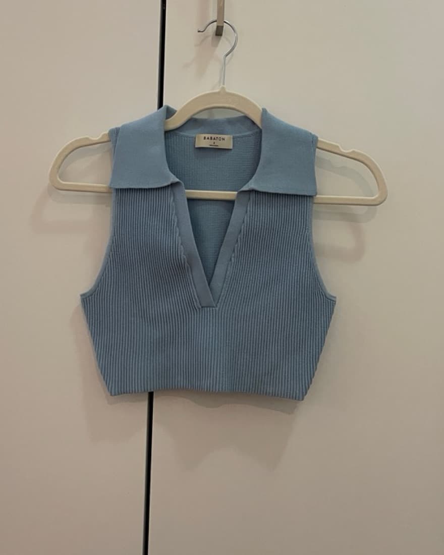 Aritzia Sculpt Knit Polo Top - Image 1