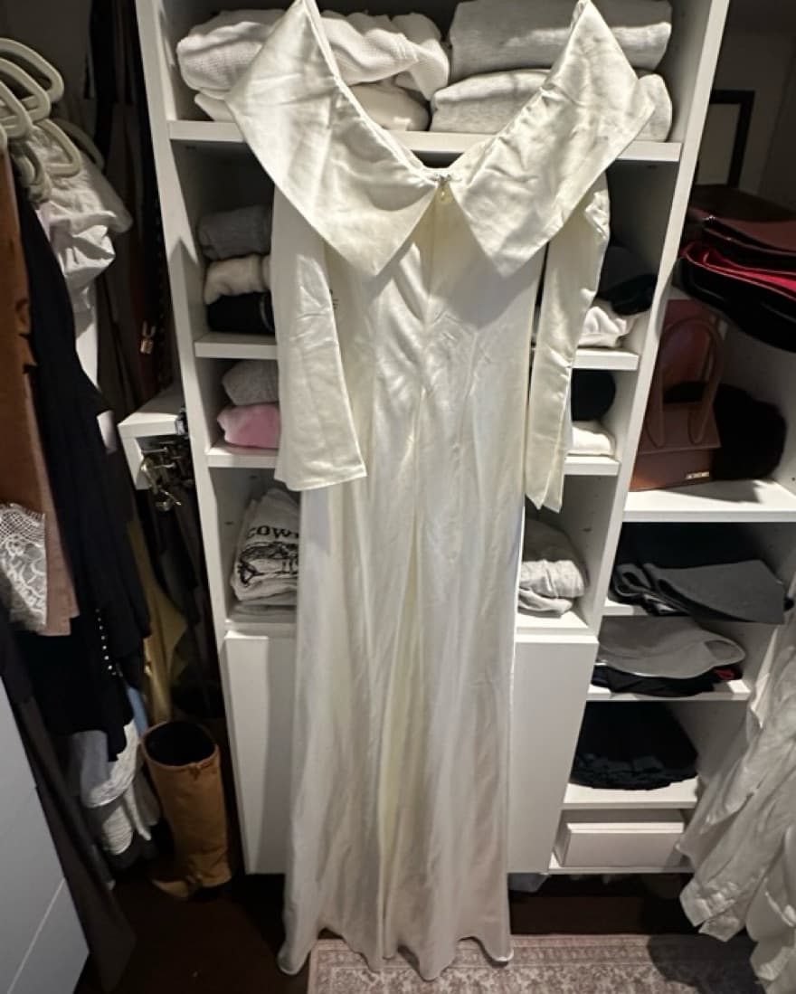 Bianca Gloss Satin Gown Off The Shoulder - Image 6