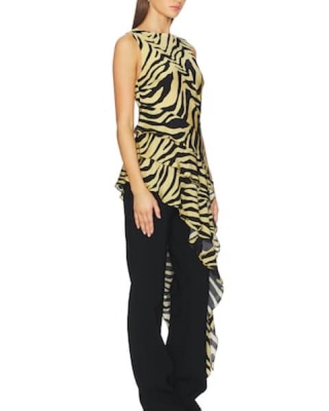SOFIA RICHIE Asymmetrical Zebra Top - Image 3