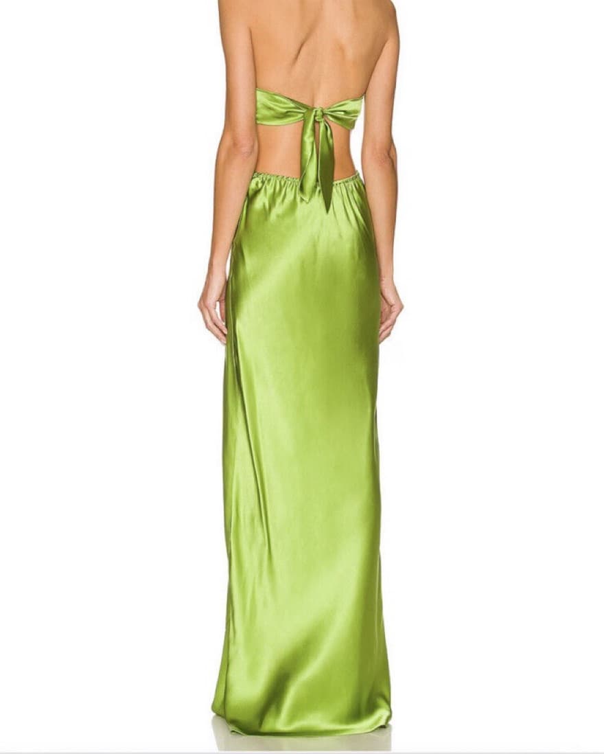 Amanda Uprichard Kaye Green Maxi Dress - Image 2