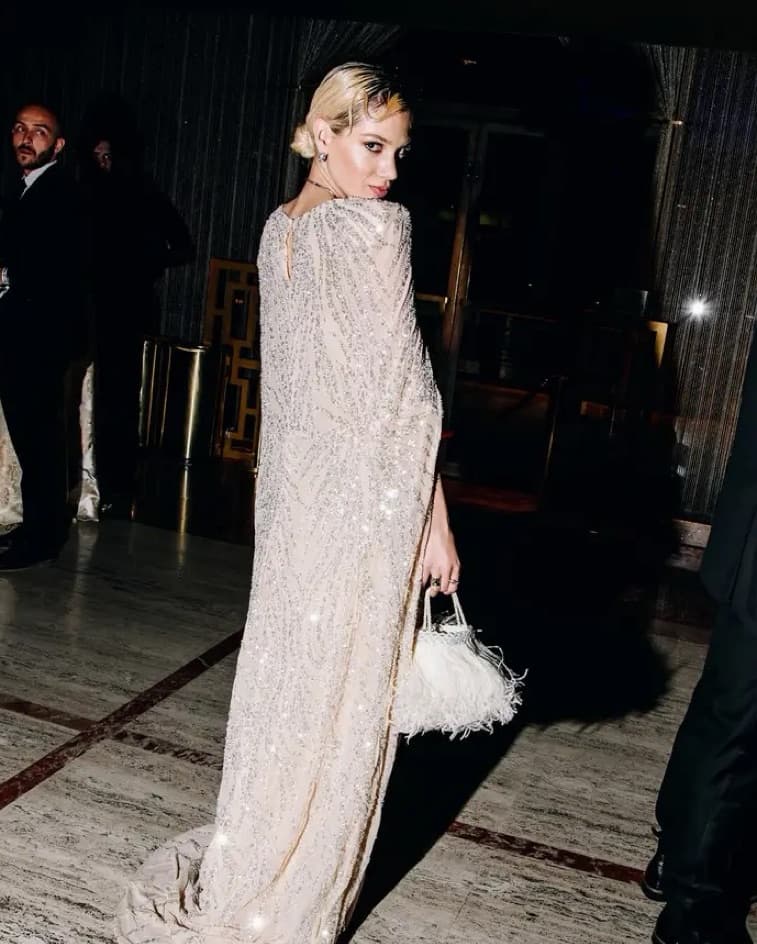 Sequined Cape Gown - Image 2