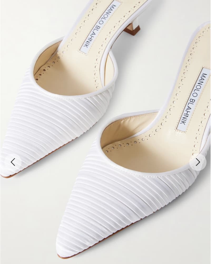 MANOLO BLAHNIK White Bridal Heels size 38 (7/7.5) - Image 1