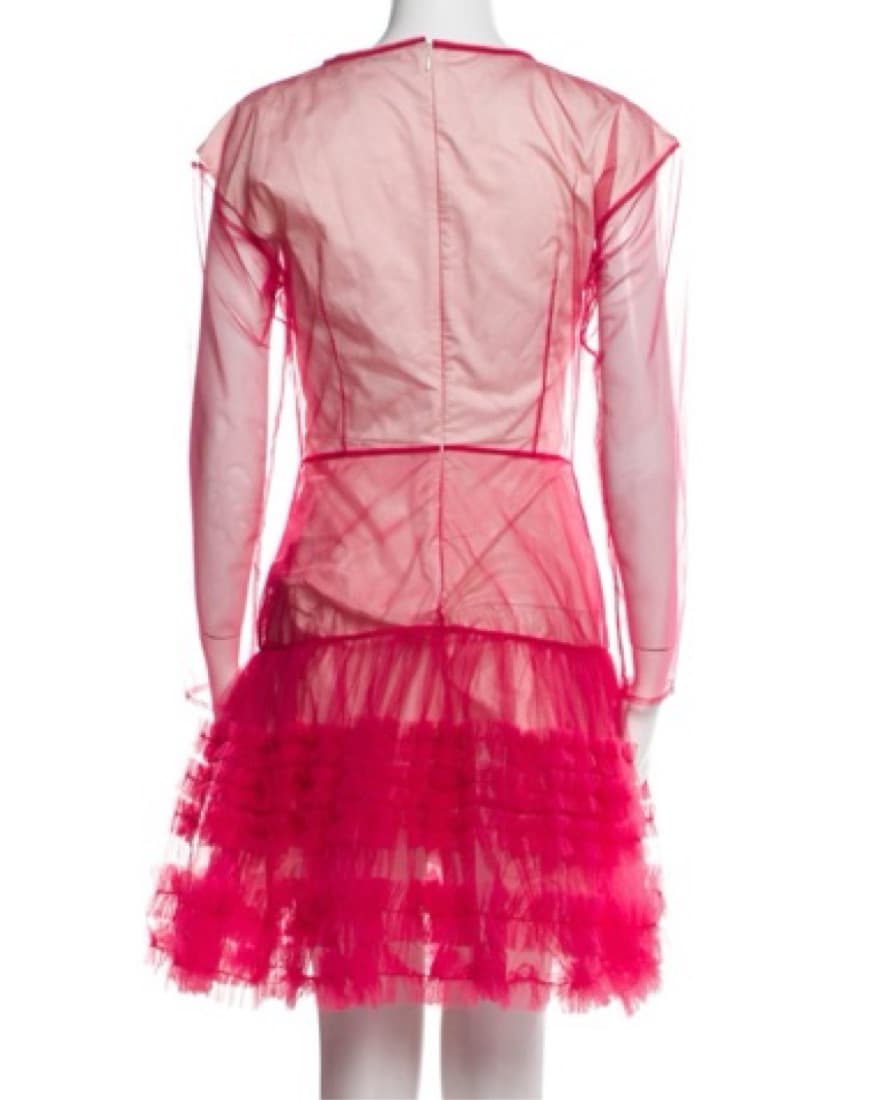 Molly Goddard Red Tulle Mini Dress - Image 3