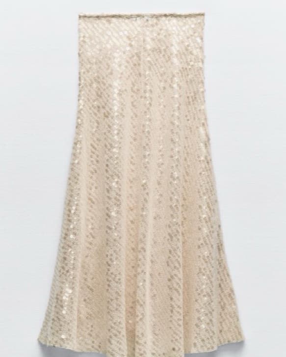Zara Sequined Crochet Skirt - Image 2