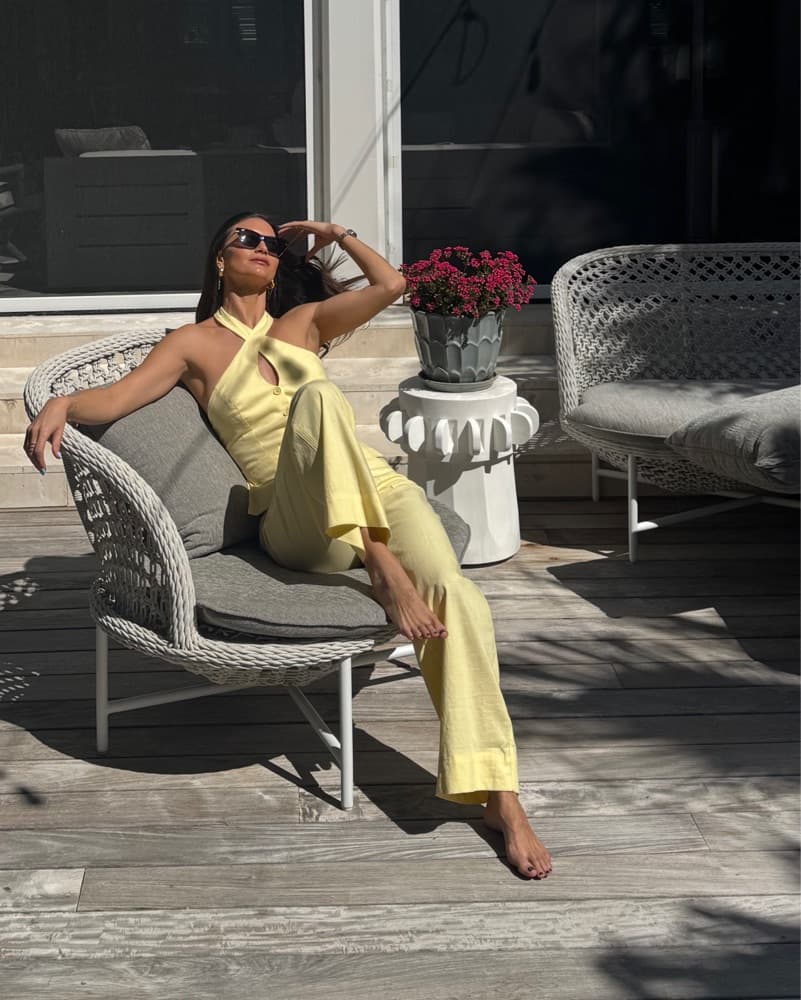 Butter Yellow Tailored Pant Set - Image 2