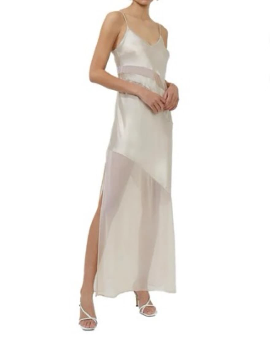Mesh Panel Slip Dress - Image 1