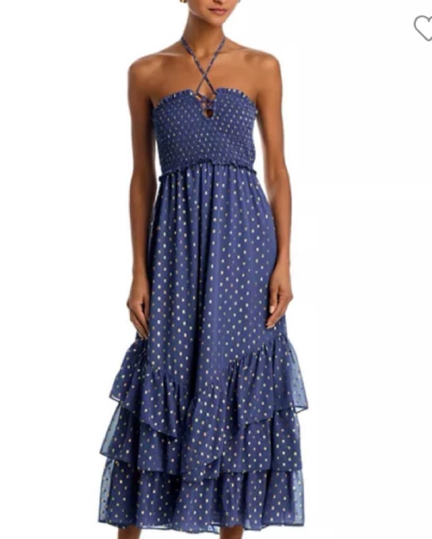 Metallic Ruffled Maxi Dress - Image 2
