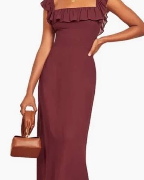 Reformation Maroon Dress - Image 1