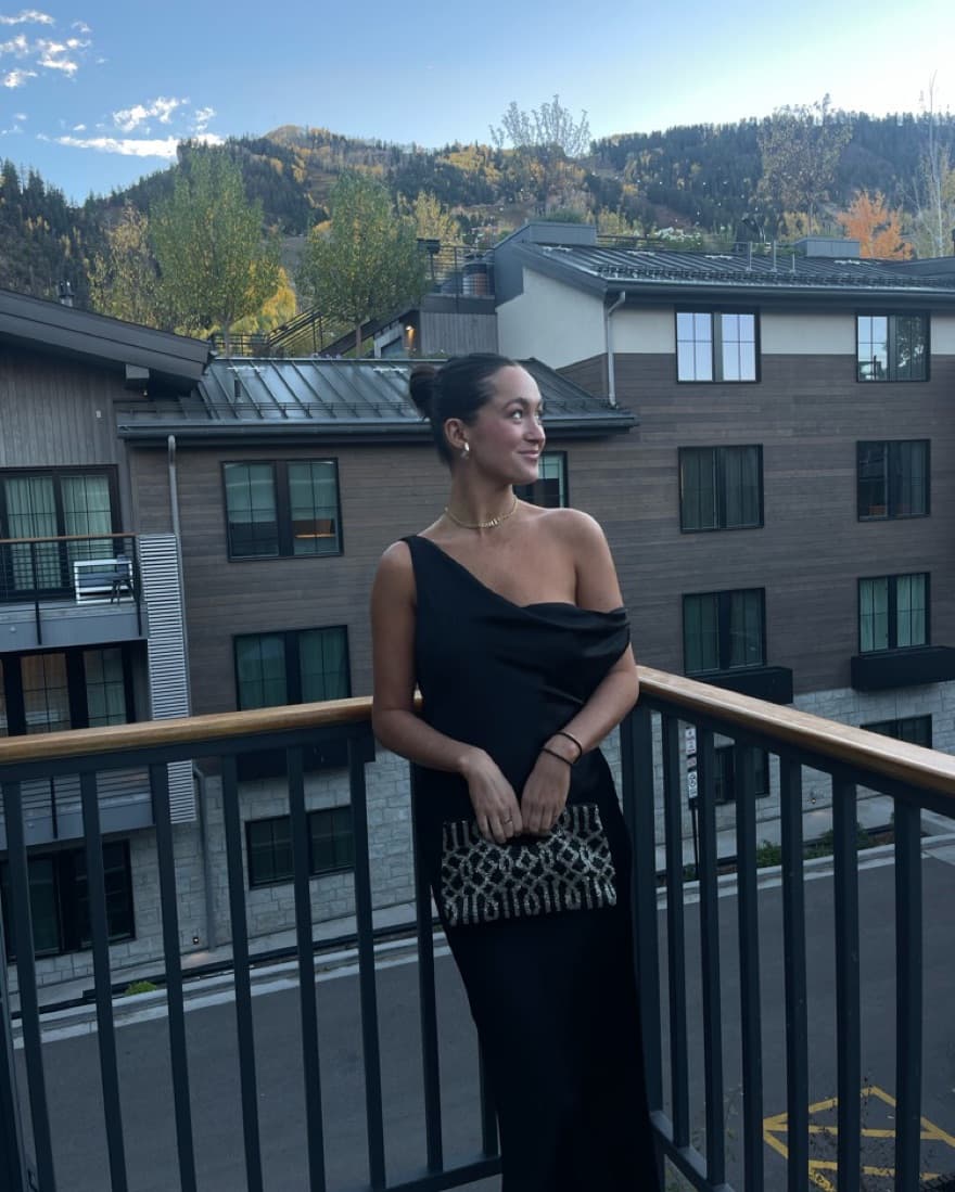 Black Silk Off The Shoulder Dress - Image 4
