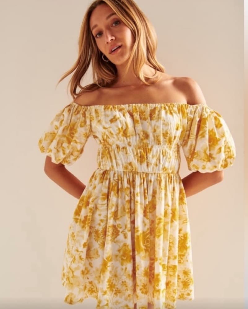 Abercrombie floral off-The-Shoulder Dres - Image 1