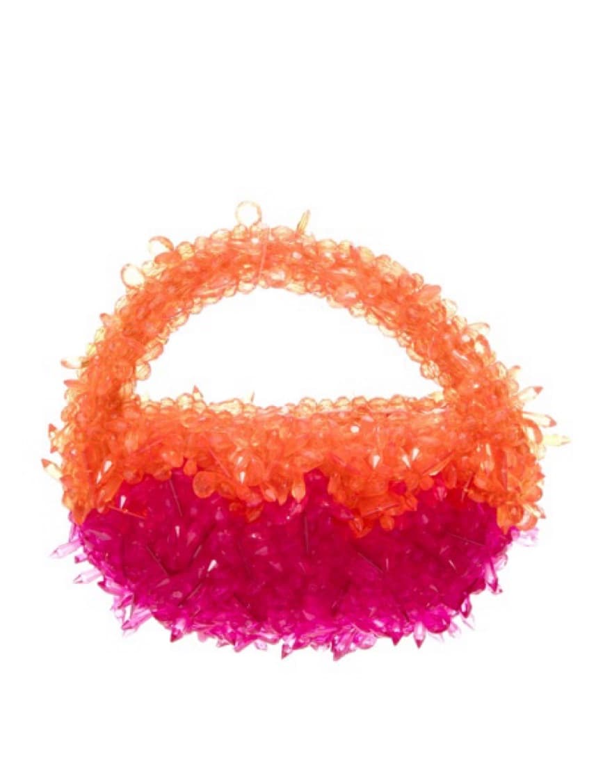 Clio Peppiat Orange Pink Sequin Minaudière Clutch - Image 1
