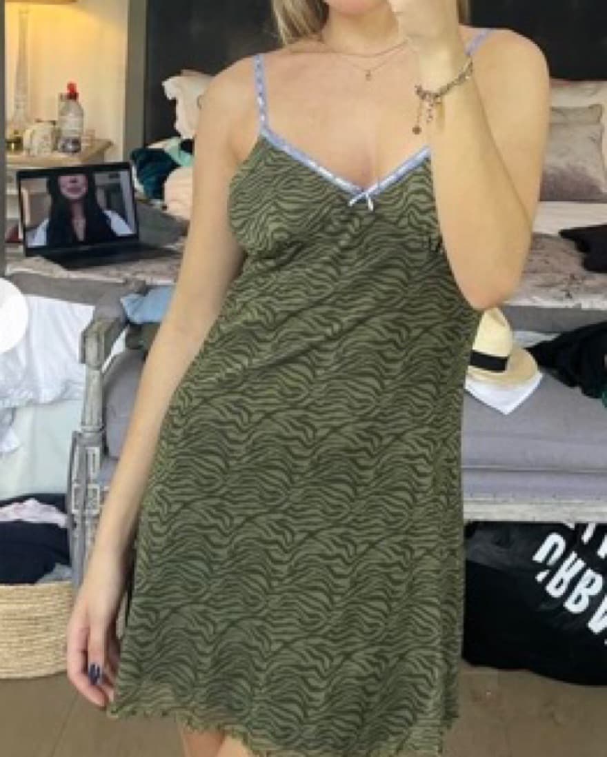 Urban Outfitters 2021 Zebra Green Dress - Image 1