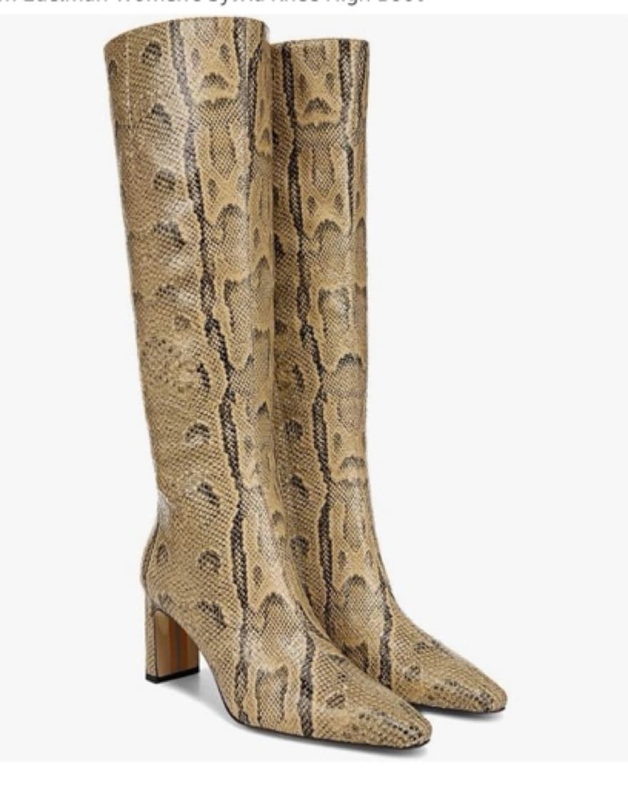Python Snakeskin Knee High Boots - Image 1