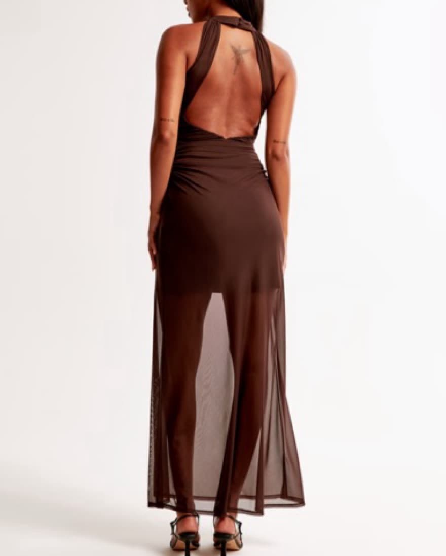 Sheer Halter Maxi Dress - Image 2