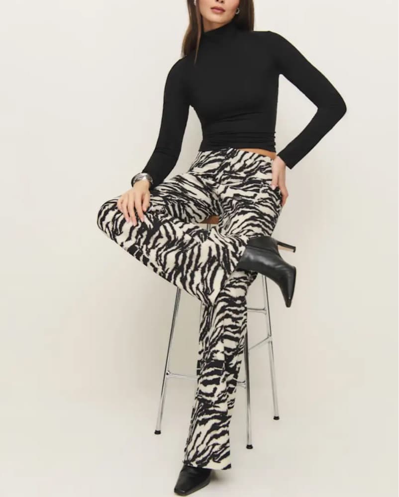 Reformation Zebra Trousers - Image 1