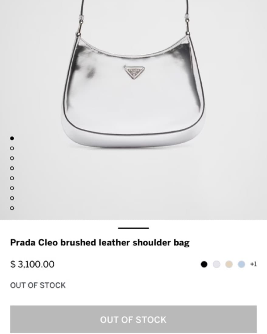 Silver Prada Cleo Bag - Image 5