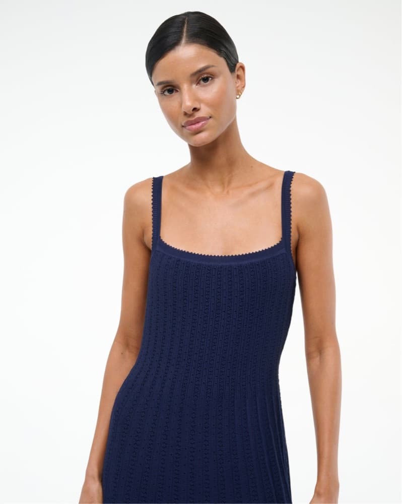 Staud Ellen Dress Navy XS - Image 2