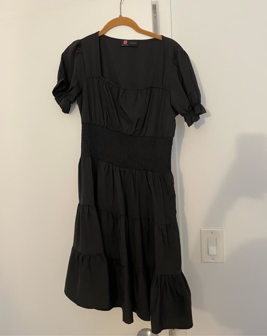 Black Ruffle Mini Dress - Image 1