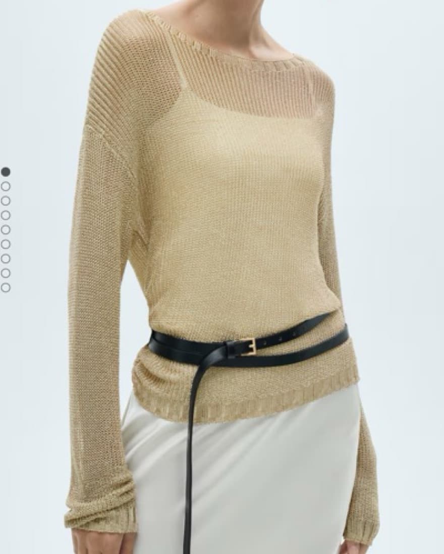 Mango Gold Sheer Gold Sweater - Image 2