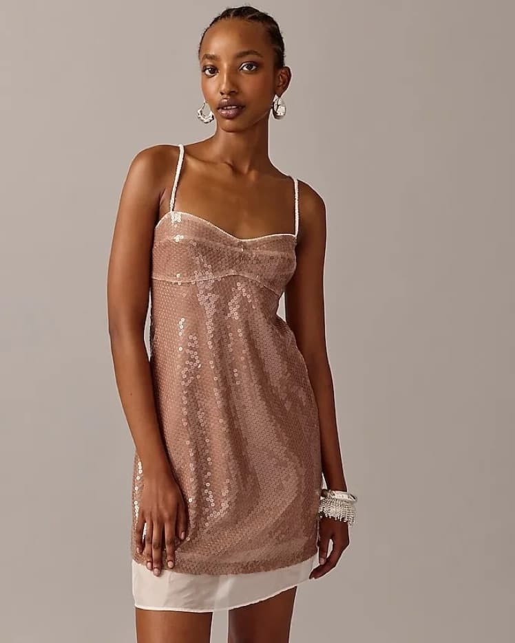 ANNA OCTOBER X J.CREW Layered Sequin Sli - Image 3