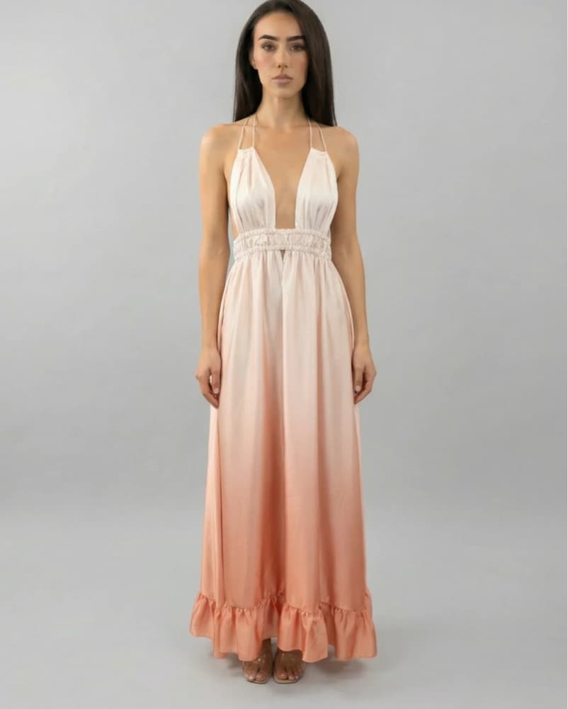 Pop Sara Ombre Halter Maxi Dress - Image 1