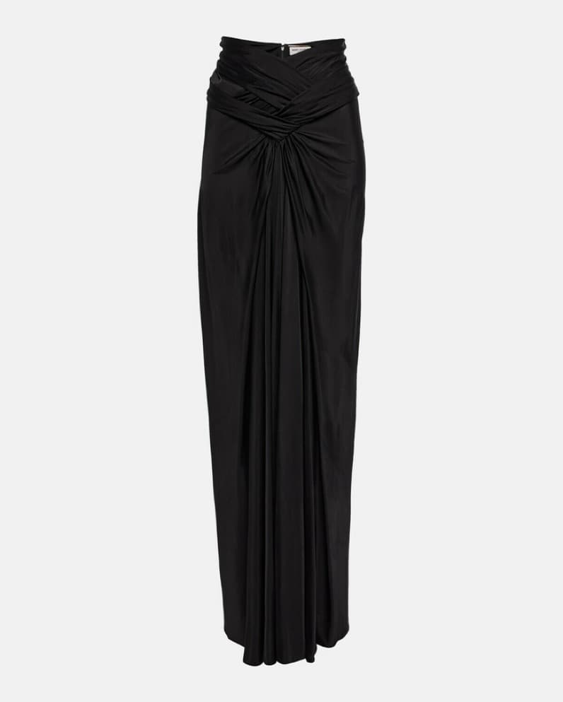 Saint Laurent Draped Jersey Maxi Skirt - Image 3