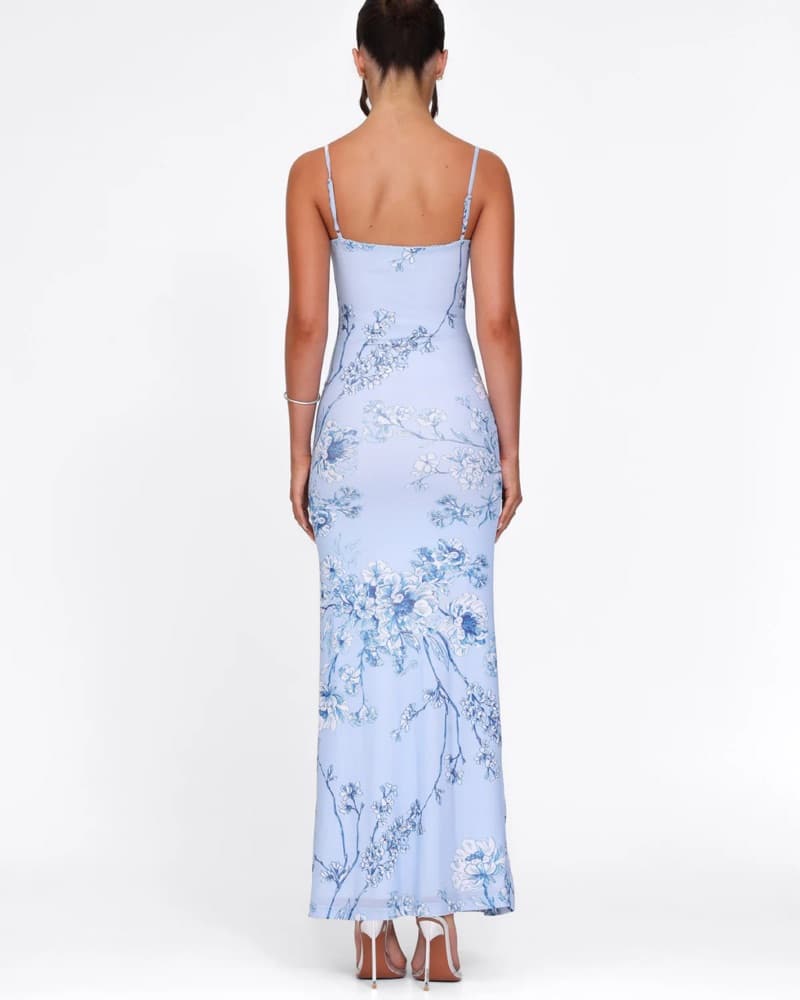Tiger Mist Light Blue Floral Maxi Dress - Image 3