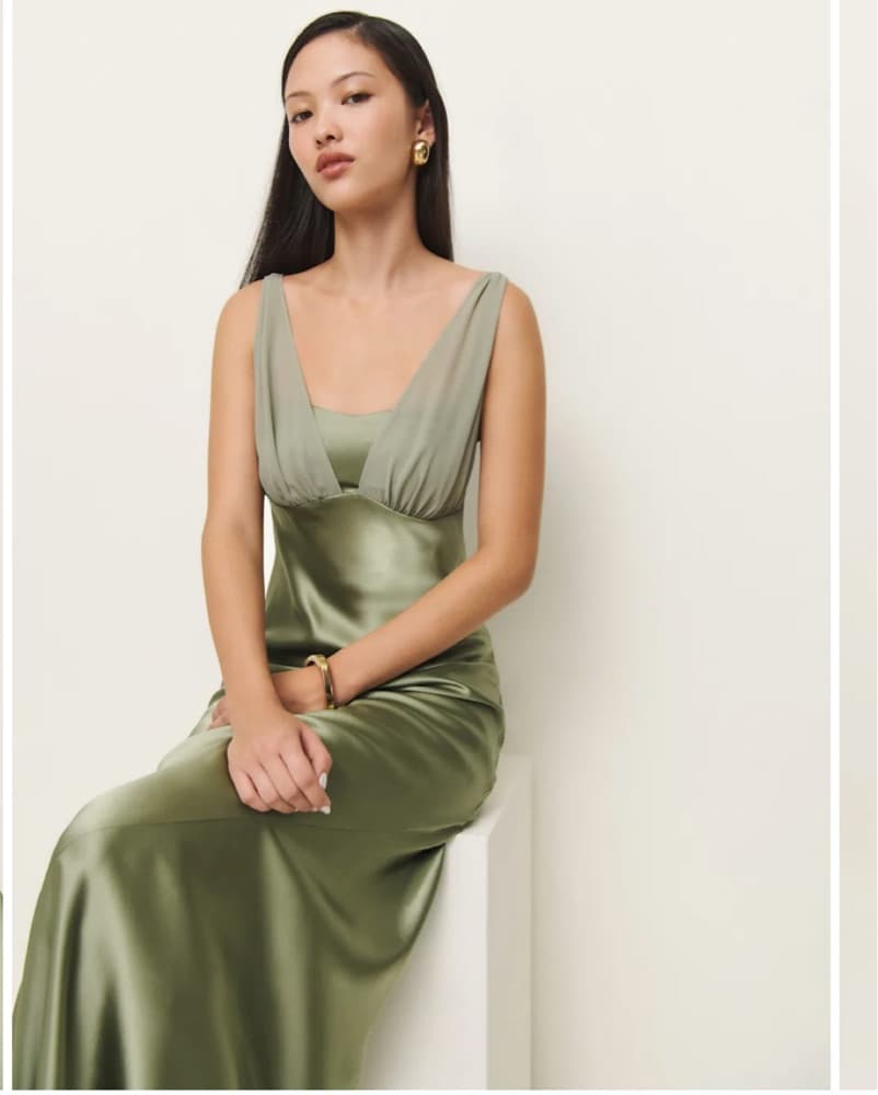 Reformation Lune Dress in Artichoke  - Image 3
