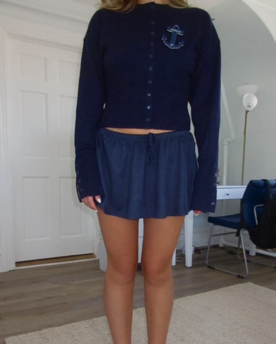 Lioness Navy Sweater And Skirt Set - Image 3