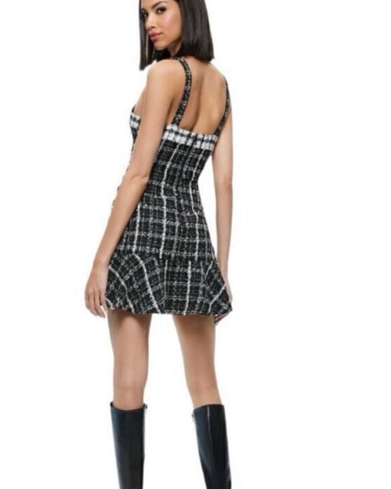 Alice + Olivia Tweed Black Mini Dress XS - Image 6