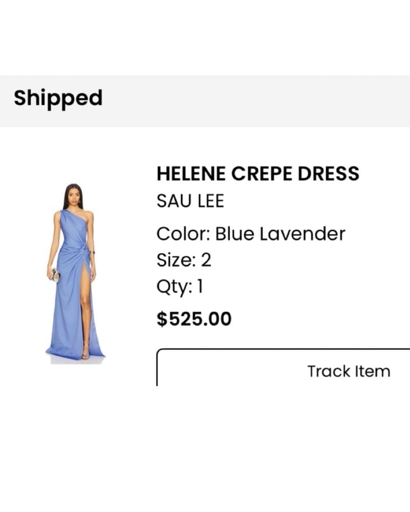 Sau Lee Helene Crepe Dress Blue Lavendar - Image 4
