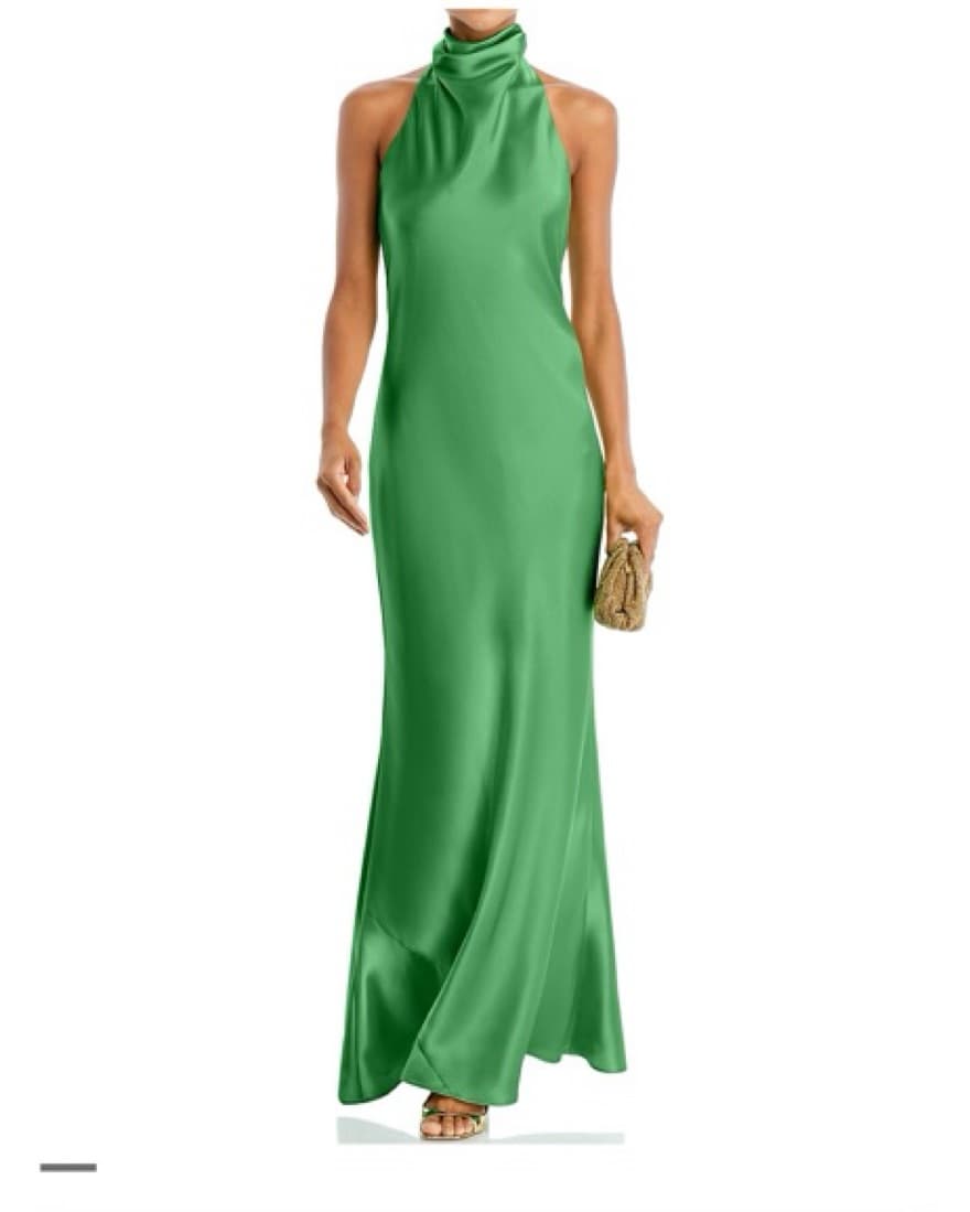 Aqua Charmeuse Dress - Image 2