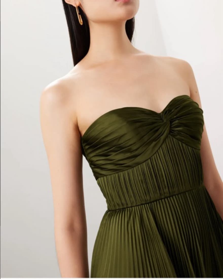 AMUR Pleated Strapless Belle Dress  - Image 4