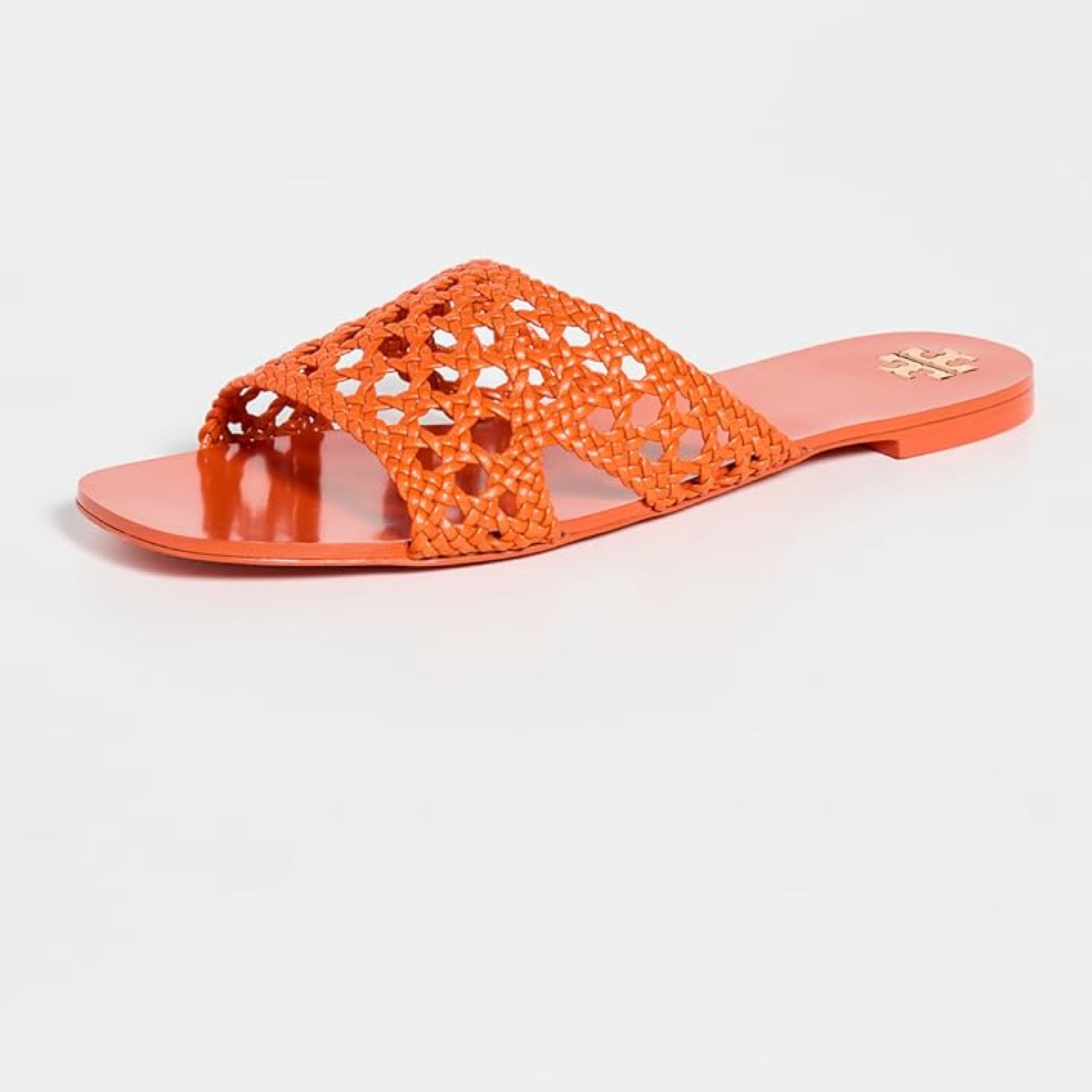 Tory Burch Woven Flat Slides - Image 1