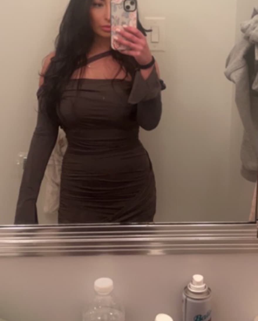 Grey Long Sleeve Mini Dress - Image 3