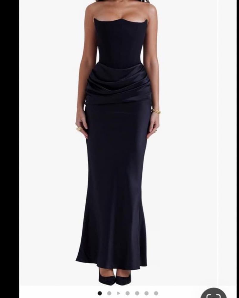 House Of CB Black Strapless Gown - Image 4