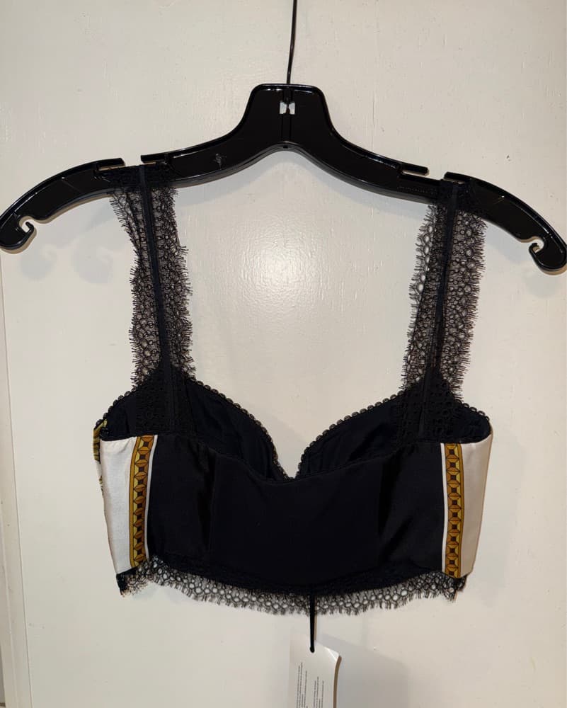 Versace Black And Gold Baroque Bralette - Image 2