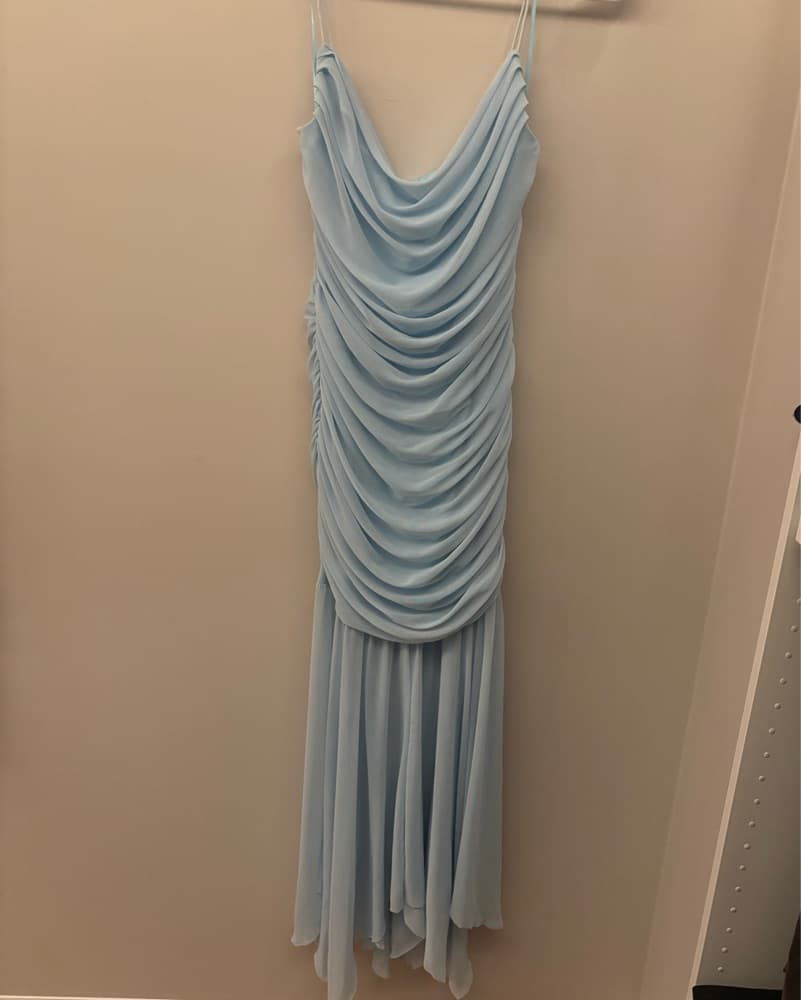Klesis Elegant Draped Light Blue Gown - Image 1