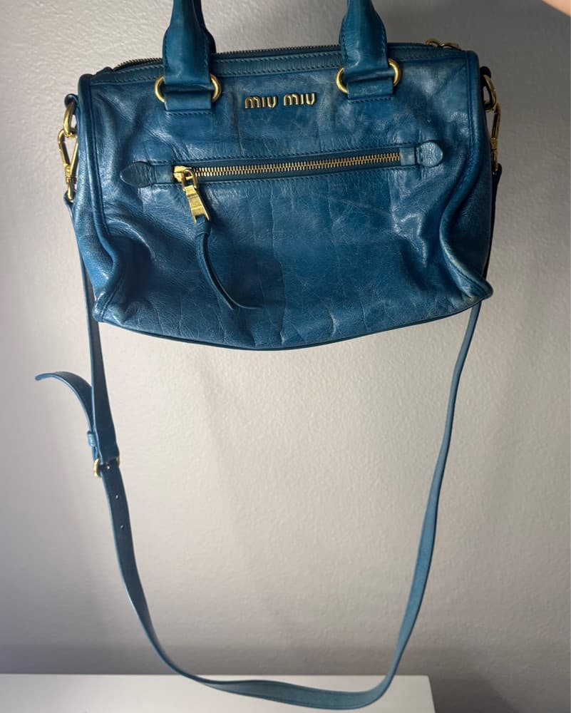 Miu Miu Vitello Shine 2 Way Bag - Image 6