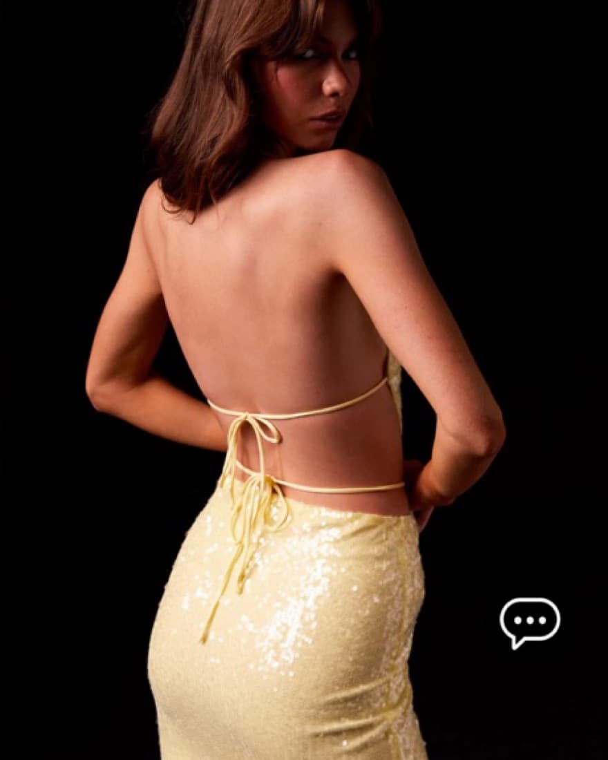 Yellow Sequin Peppermayo Maxi dress - Image 3