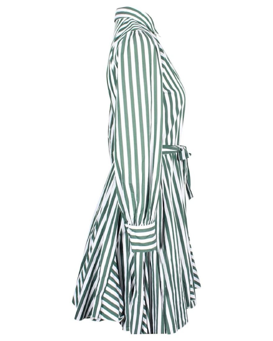 Maje Green & White Striped Mini Dress - Image 3