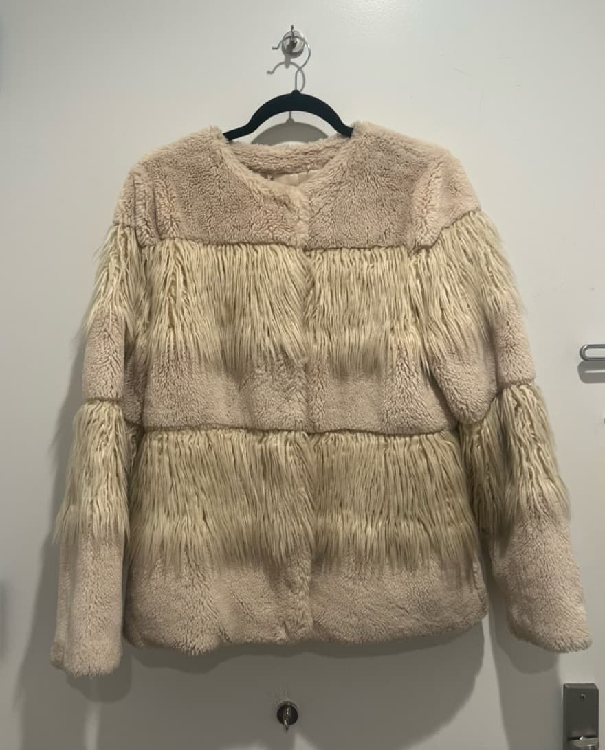 Cream Faux Fur Jacker - Image 1
