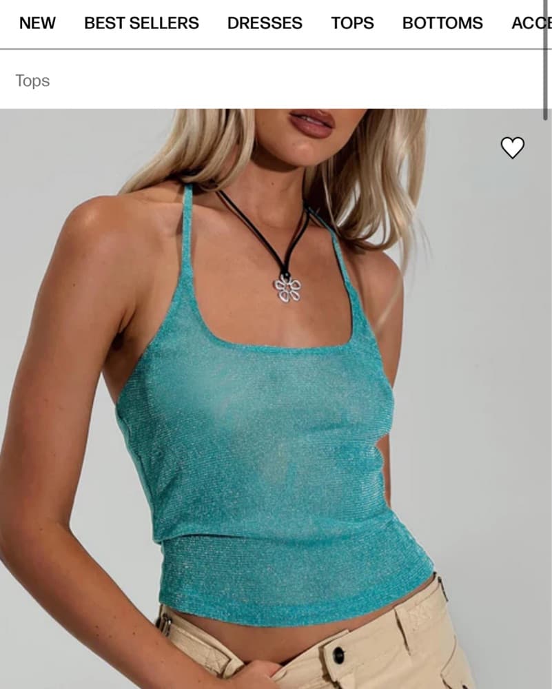 Teal Sparkly Princess Polly Top - Image 1