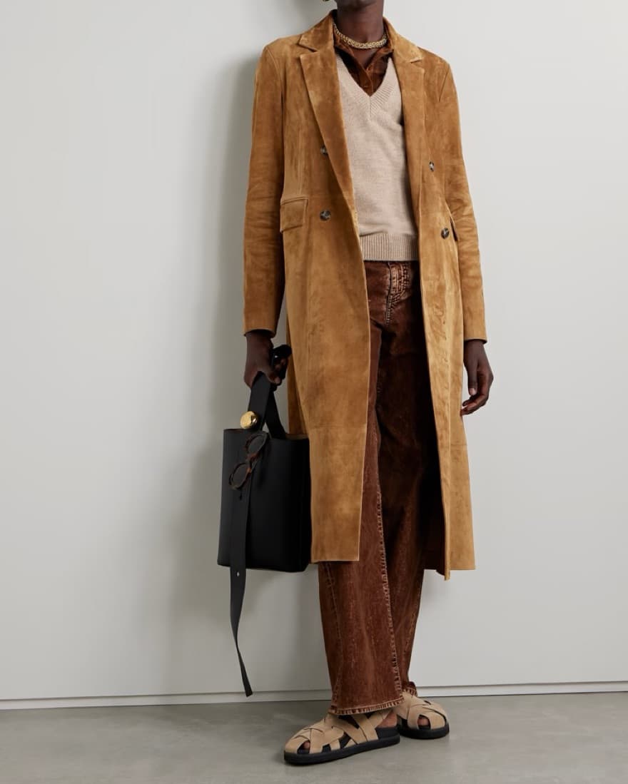 Loewe Double Breasted Suede Coat - Image 3