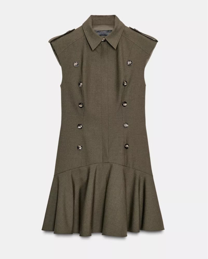 Green Dress With Buttons And Ruffles  - Image 4