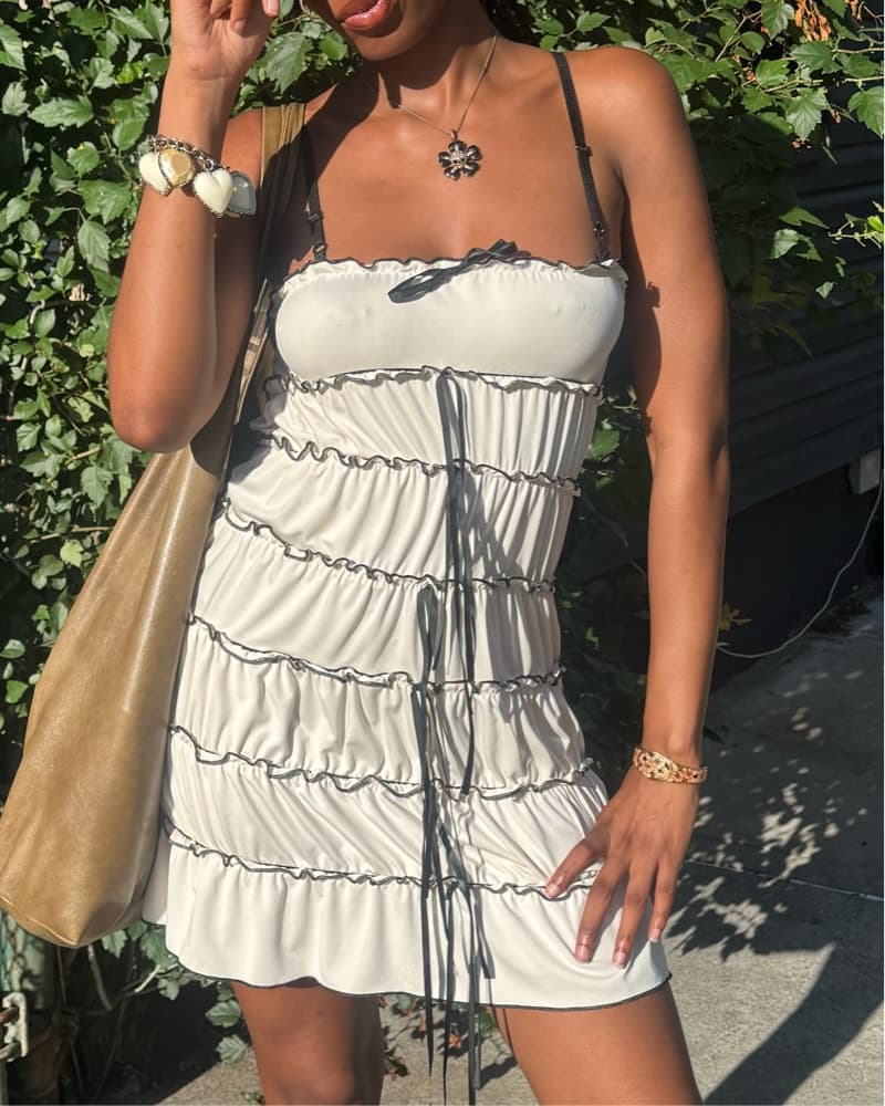 Stylish Ruffle Mini Dress - Image 2